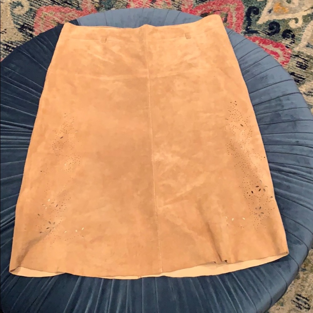 Suede cut out skirt